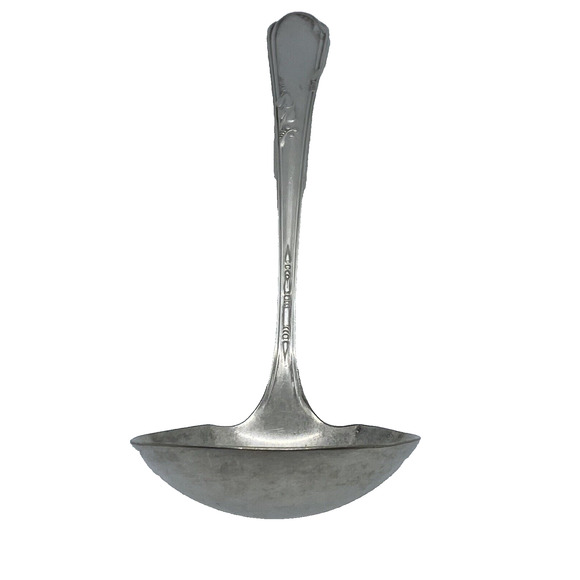 Vintage 1936 WM A Rogers 7" Gravy Ladle Silver Plate Meadbrook Heather Pattern - Picture 2 of 12